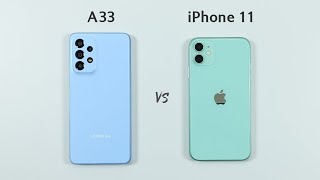 Samsung A33 vs iPhone 11 Speed Test amp Camera Comparison [upl. by Sholley885]