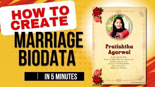 marriage biodata kaise banaye  how to create marriage biodata  marrigebiodata biodataformarrige [upl. by Eilak33]