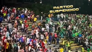 Gol de Marino hinestroza e hinchas de Atlético Nacional vs Junior se enfrentan [upl. by Notneuq]