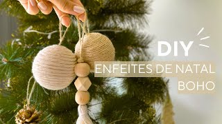 DIY ENFEITE DE NATAL FÁCIL ESTILO BOHO  DECORAÇÃO DE ÁRVORE MINIMALISTA [upl. by Coates237]