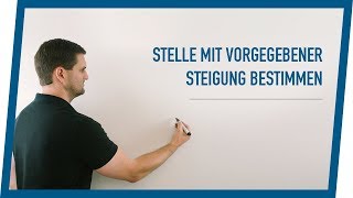 Steigung gegeben  Stelle dazu bestimmen  Mathe by Daniel Jung [upl. by Eeldivad54]