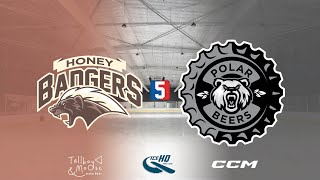 Honey Badgers VS Polar Beers  Div 5  10th October  IceHQ Rec League ice hockey [upl. by Thorma]