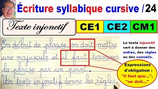 Cours français  Écrire un texte injonctif en ce1 ce2 et cm1  24 [upl. by Earal]