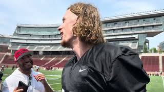 Punter Mason Fletcher  Post Camp Presser 82 [upl. by Lirrad122]