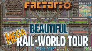 FACTORIO  Beautiful Mega RailWorld Tour [upl. by Dnarud423]