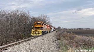 HESR 74031 w GEXR SD402 3393 and CFE SD402 3415  Lansing Rd in Durand MI 103124 [upl. by Gnni793]