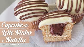 CUPCAKE DE LEITE NINHO E NUTELLA  Receita [upl. by Sylirama]