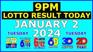 9pm Lotto Result Today January 2 2024 Tuesday [upl. by Ettevad]