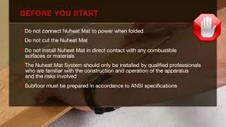 NUHEAT installation Guidelines before you start tile [upl. by Nevur]