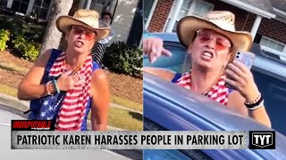 WATCH Patriotic Karen Puts On Show While Harassing People In Parking Lot [upl. by Ama]