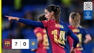 HIGHLIGHTS  FC Barcelona vs SKN StPölten  UEFA Womens Champions League 202425 Deutsch [upl. by Akeenat746]