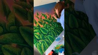 Sunrise painting  Sunset painting  Summer landscape painting  Leaf painting  Botanical Garden [upl. by Finegan]