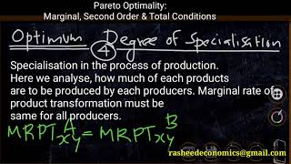 PARETO OPTIMALITY MARGINAL CONDITIONS SECOND ORDER CONDITIONS AND TOTAL CONDITIONS [upl. by Eleahcim]