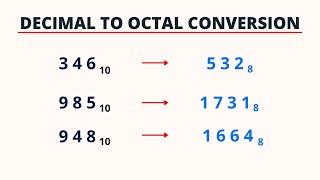 Decimal to Octal Conversion  PingPoint [upl. by Nauqat]