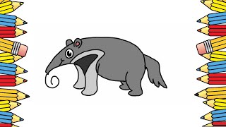 StepbyStep Anteater Drawing Lesson  Ideal for Kids [upl. by Enra]