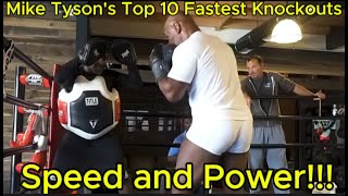 Top Ten Fastest Knockouts of Iron Mike Tyson Speed and Power [upl. by Yriek877]