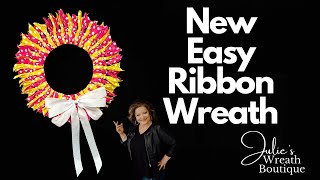 How to Make a Ribbon Wreath  Easy DIY Ribbon Wreath  Easy Wreath Tutorials [upl. by Morena]