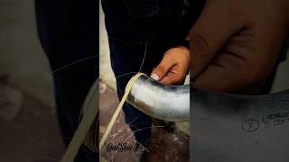 Preparing the 2inch thread with hemp PipeFitting PlumbingWork Threading Hemp shortvideo [upl. by Drarig746]