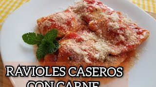 RAVIOLES CASEROS CON CARNE COCINA Y ALGO MÁS  COMIDA TIPO ITALIANA [upl. by Ettennil789]