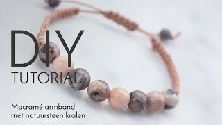 Sieraden maken met Kralenwinkel Online  Macramé armband met natuursteen [upl. by Zoba450]