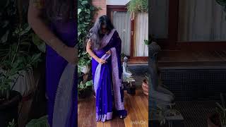 chaltereishqmein saree rupacjdesigns rupachourasia bollywood music chiffon midnightblue [upl. by Gnilrac671]