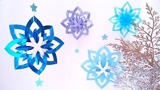 【簡単✨折り紙】立体的な雪の結晶✨雪の花【クリスマスオーナメント】✨How to make paper Christmas ornament [upl. by Mattah]