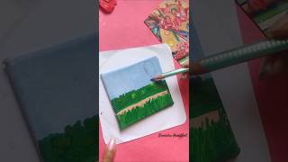 Canvas painting with acrylic colour and paper \\ creative art art painting satisfying shorts [upl. by Alemac]