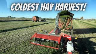 Coldest Harvest Ever  5th Crop Hay Harvest [upl. by Annagroeg]