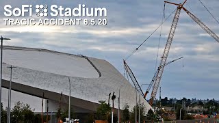 SoFi Stadium Update  Iron worker tragically falls from roof [upl. by Akinal647]