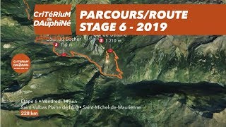 Parcours  Étape 6  Critérium du Dauphiné 2019 [upl. by Jotham]