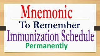 Mnemonic on Immunisation schedule [upl. by Braeunig583]