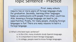 Paragraphs Part II  Topic Sentences [upl. by Llerryt]