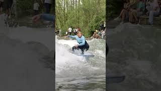 Fun days at the river 🌊 eisbach munich riversurfing [upl. by Blythe]