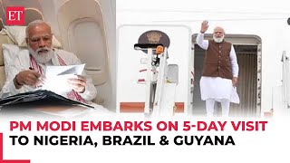 PM Modi embarked on a fiveday visit to Nigeria Brazil and Guyana [upl. by Madi]