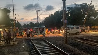 ERODYNAMIC DEMU vs WAP 7 LOCOMOTIVEDANGEROUS 130 KMPH TRAIN RACE ON RAIL ROAD CROSSING trainalp [upl. by Nujra]