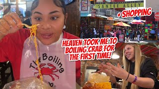 HEAVEN TOOK ME TO BOILING CRAB FOR THE FIRST TIME 😱  SHOPPING AT SANTEE ALLEY 🛍️ [upl. by Aihsercal502]