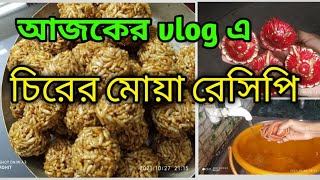 BENGALI VLOG।Chirer Moa Recipe In Bengali।চিরের মোয়া রেসিপি।DAILY VLOG।vlogger।vlogs with chaiti [upl. by Hamas]