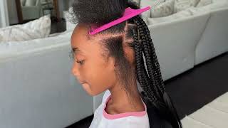 Kid Friendly Knotless Braids  This Is How It’s DONE [upl. by Ahsinnod]