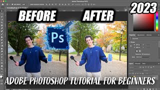 How to Edit Photos in Adobe Photoshop 2023 as a COMPLETE BEGINNER IN 3 MINUTES [upl. by Artemahs419]