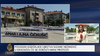 Cvijeće za žrtve i protestna šetnja Godišnjica ubistva Nizame Hećimović [upl. by Nnayllehs]