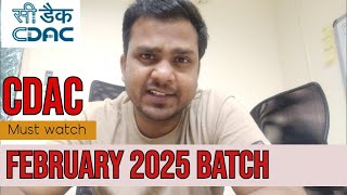 CDAC February 2025 Batch  CCAT 2025  All Information of CDAC  Must Watch [upl. by Kreit186]