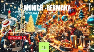 Munich  Germany  The most beautiful Christmas markets  Walking Tour  Tourist Travel 4K [upl. by Affer]