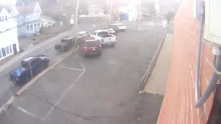 Surveillance video Car hits house in Ansonia [upl. by Airamesor658]