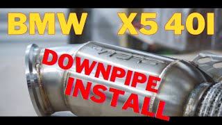 2020 BMW X5 40I DOWNPIPE INSTALL [upl. by Eniarda]