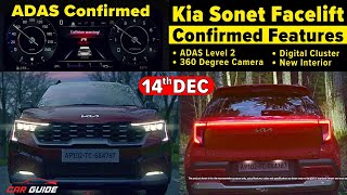 New Kia Sonet Facelift CONFIRMED Features  Official Teaser 2  ADAS  360 Degree  XUV300 Facelift🔥 [upl. by Norval]