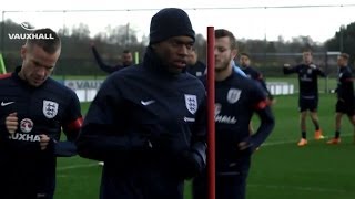 ENGLAND WARMING UP FOR WEMBLEY Gerrard Rooney amp rest of squad train ahead of Denmark match [upl. by Aizat39]