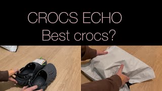 Crocs Echo Clogs on feet and asmr unboxing package ASMR sounds 2024 [upl. by Araccot]