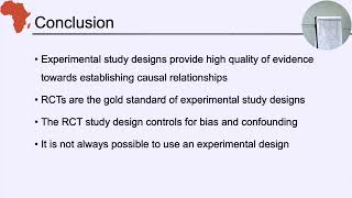 Introduction to Epidemiological study designs Intervention Experimental Studies  Joseph Nkuranga [upl. by Rainah]