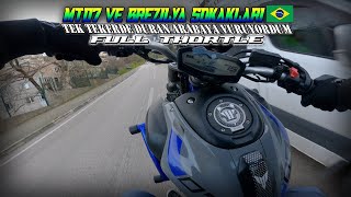 MT07 VE BREZİLYA SOKAKLARI GAZLAMA  motovlog wheelie puresound action povride [upl. by Nnylaf973]