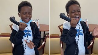 3rdgrader sings National Anthem over the intercom to his fellow students [upl. by Otsedom282]